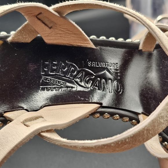 Salvatore Ferragamo Studded Heeled Sandals - Picture 11 of 12